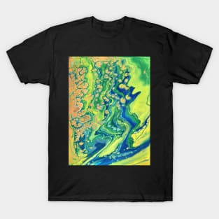 Thermal Field - Abstract Acrylic Pour Painting T-Shirt